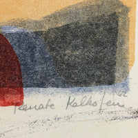 Renate Scheer Kalkofen Mid-Century 1962 "Still Life," Ed. 5, Red, Orange, Green