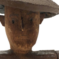 Wonderful Old Carved Man in Brown, with Hat