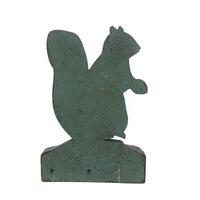 Wonderful Folk Art Squirrel Doorstop in Gorgeously Alligatored Green Paint