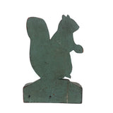 Wonderful Folk Art Squirrel Doorstop in Gorgeously Alligatored Green Paint