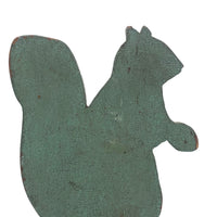 Wonderful Folk Art Squirrel Doorstop in Gorgeously Alligatored Green Paint