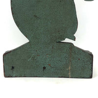 Wonderful Folk Art Squirrel Doorstop in Gorgeously Alligatored Green Paint