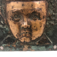Cast Metal (Bronze?) Memorial Plaque of Young Girl