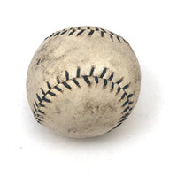 Wonky Old Hand-sewn, Presumed Homemade, Slightly Smaller than a Baseball Leather Ball