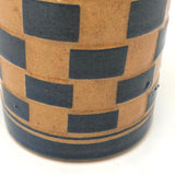 Antique Checkerboard Relief Pattern Mocha Ware Small Cup / Mug