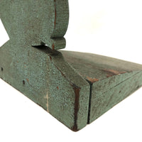 Wonderful Folk Art Squirrel Doorstop in Gorgeously Alligatored Green Paint