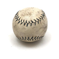 Wonky Old Hand-sewn, Presumed Homemade, Slightly Smaller than a Baseball Leather Ball