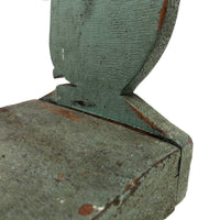 Wonderful Folk Art Squirrel Doorstop in Gorgeously Alligatored Green Paint