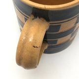 Antique Checkerboard Relief Pattern Mocha Ware Small Cup / Mug