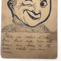 This Is What Your Beaus Are Doing To the Girls While You are Away, Hand-drawn 1908 Postcard
