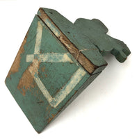 Wonderful Folk Art Squirrel Doorstop in Gorgeously Alligatored Green Paint