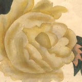 Three Peony Lovely Antique American Theorem Watercolor, Framed