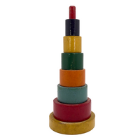 Colorful Wooden Blocks on Post Stacking Toy