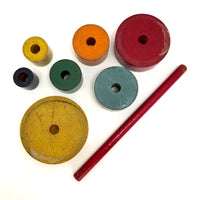 Colorful Wooden Blocks on Post Stacking Toy