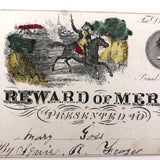 Unusual, Large, Hand-painted Reward of Merit with George Washington, Liberty, Joseph Brant