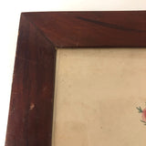 Three Peony Lovely Antique American Theorem Watercolor, Framed