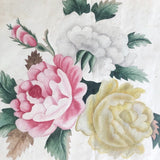 Three Peony Lovely Antique American Theorem Watercolor, Framed