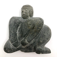 Inuit Soapstone Sculpture of Crouched Figure , Signed and Numbered