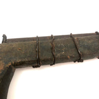 LF's Wonderful Carved Toy Gun in Old Blue Paint with Iron Barrel