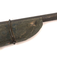 LF's Wonderful Carved Toy Gun in Old Blue Paint with Iron Barrel