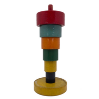 Colorful Wooden Blocks on Post Stacking Toy