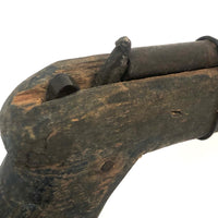 LF's Wonderful Carved Toy Gun in Old Blue Paint with Iron Barrel