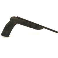 LF's Wonderful Carved Toy Gun in Old Blue Paint with Iron Barrel