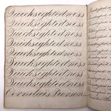 Cornelius Pierson 1842 British Calligraphy Practice Notebook with Hand-marbled Cover