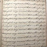 Cornelius Pierson 1842 British Calligraphy Practice Notebook with Hand-marbled Cover