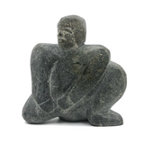 Inuit Soapstone Sculpture of Crouched Figure , Signed and Numbered