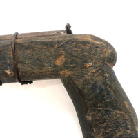 LF's Wonderful Carved Toy Gun in Old Blue Paint with Iron Barrel
