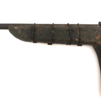 LF's Wonderful Carved Toy Gun in Old Blue Paint with Iron Barrel