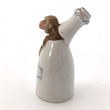 Antique Hand-painted Porcelain Bottle-Shaped Candlesnuffer with Monkey!