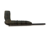 LF's Wonderful Carved Toy Gun in Old Blue Paint with Iron Barrel