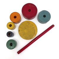 Colorful Wooden Blocks on Post Stacking Toy