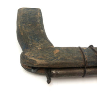 LF's Wonderful Carved Toy Gun in Old Blue Paint with Iron Barrel