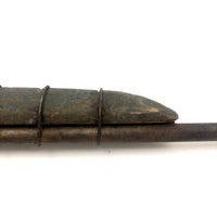 LF's Wonderful Carved Toy Gun in Old Blue Paint with Iron Barrel