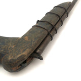 LF's Wonderful Carved Toy Gun in Old Blue Paint with Iron Barrel