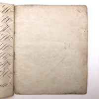 Cornelius Pierson 1842 British Calligraphy Practice Notebook with Hand-marbled Cover