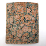 Cornelius Pierson 1842 British Calligraphy Practice Notebook with Hand-marbled Cover