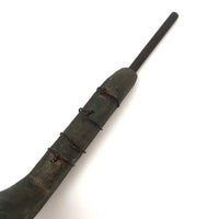 LF's Wonderful Carved Toy Gun in Old Blue Paint with Iron Barrel