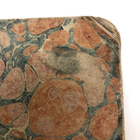 Cornelius Pierson 1842 British Calligraphy Practice Notebook with Hand-marbled Cover