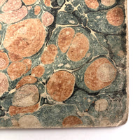 Cornelius Pierson 1842 British Calligraphy Practice Notebook with Hand-marbled Cover
