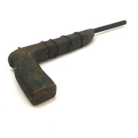 LF's Wonderful Carved Toy Gun in Old Blue Paint with Iron Barrel