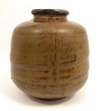 Hand-thrown Pottery Weed Vase with Honey Brown Glaze