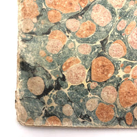 Cornelius Pierson 1842 British Calligraphy Practice Notebook with Hand-marbled Cover