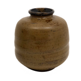 Hand-thrown Pottery Weed Vase with Honey Brown Glaze