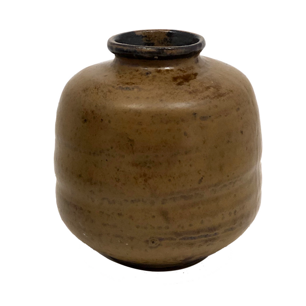 Hand-thrown Pottery Weed Vase with Honey Brown Glaze