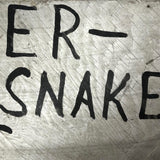 Danger Rattlesnake Caves, Hand-painted Make Do Wooden Sign