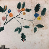 19th C. Pennsylvania Roses and Vines Watercolor on 1846 Bible Engraving